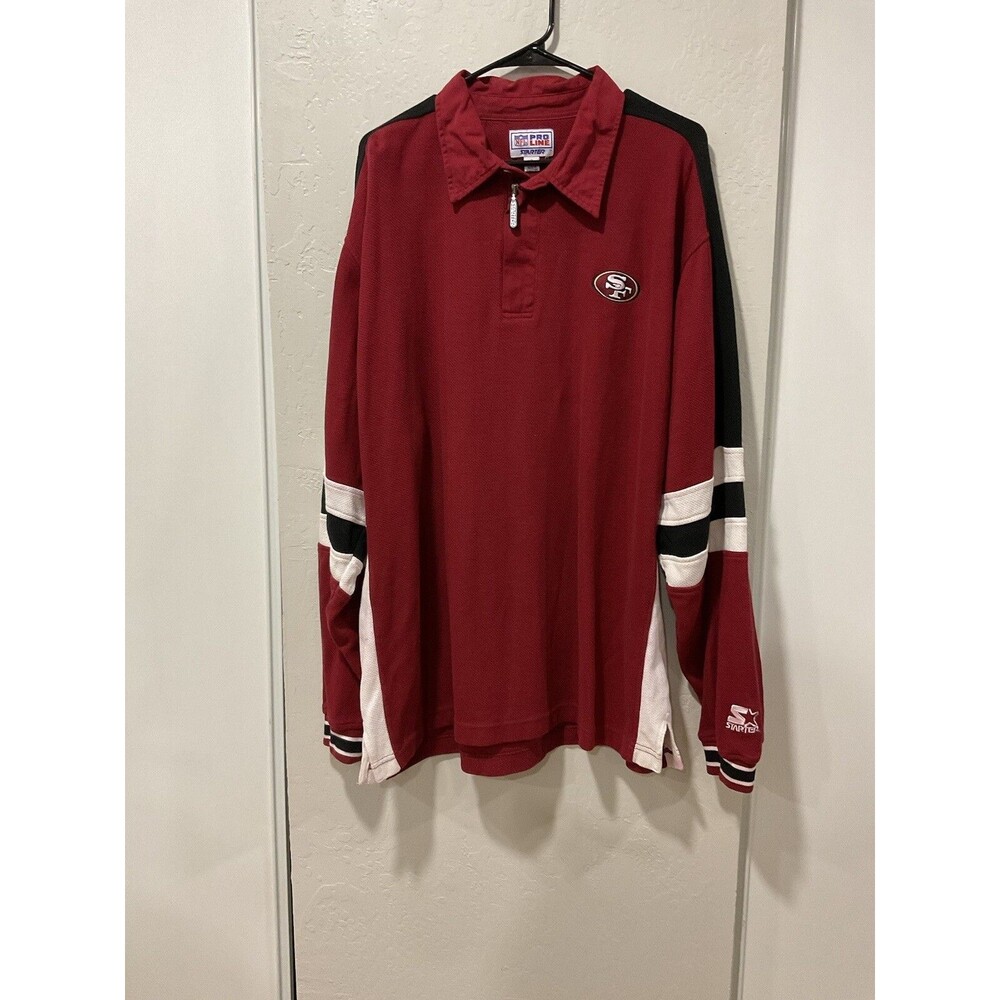 San Francisco 49ers Sweatshirt XLarge VTG Pro Line NFL Starter 1/4 Zip